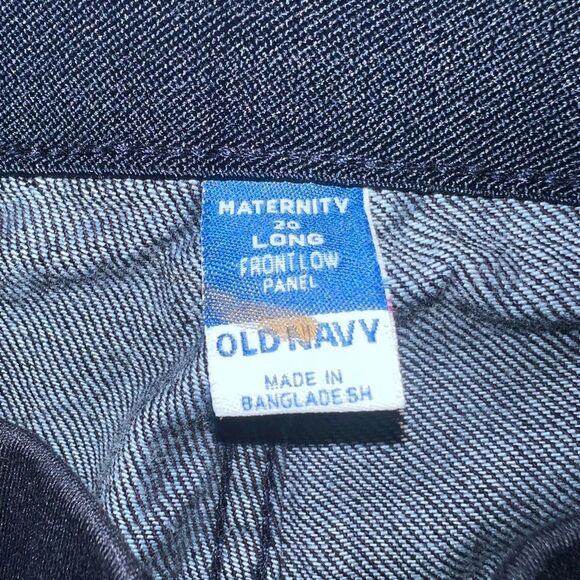 Old Navy Dark Wash Maternity Cropped Blue Jean Loose Fit Front Low Panel 20 Long - Picture 4 of 5